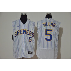 Milwaukee Brewers #5 Jonathan Villar White 2020 Cool and Refreshing Sleeveless Fan Stitched Flex Jersey