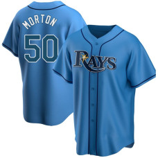 Tampa Bay Rays Replica #50 Charlie Morton Light Blue Alternate Jersey