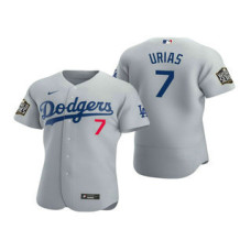 Los Angeles Dodgers #7 Julio Urias Gray 2020 World Series Authentic Flex Jersey