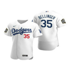 Los Angeles Dodgers #35 Cody Bellinger White 2020 World Series Authentic Flex Jersey