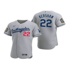 Los Angeles Dodgers #22 Clayton Kershaw Gray 2020 World Series Authentic Road Flex Jersey