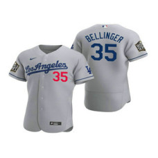 Los Angeles Dodgers #35 Cody Bellinger Gray 2020 World Series Authentic Road Flex Jersey