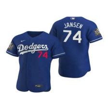 Los Angeles Dodgers #74 Kenley Jansen Royal 2020 World Series Authentic Flex Jersey