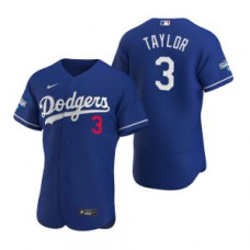 Los Angeles Dodgers #3 Chris Taylor Royal 2020 World Series Champions Jersey