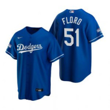 Los Angeles Dodgers #51 Dylan Floro Royal 2020 World Series Champions Replica Jersey