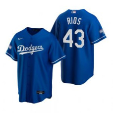 Los Angeles Dodgers #43 Edwin Rios Royal 2020 World Series Champions Replica Jersey