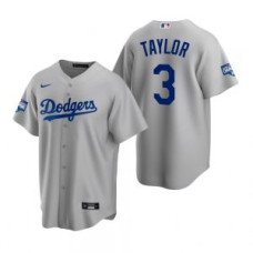 Los Angeles Dodgers #3 Chris Taylor Gray 2020 World Series Champions Replica Jersey