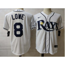 Tampa Bay Rays #8 Brandon Lowe White Stitched Cool Base Jersey
