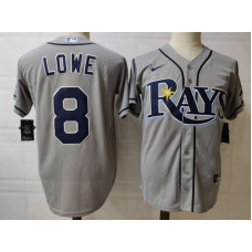 Tampa Bay Rays #8 Brandon Lowe Gray Stitched Cool Base Jersey