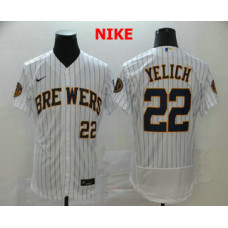 Milwaukee Brewers #22 Christian Yelich White Stitched Flex Base Jersey