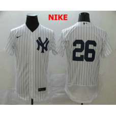 New York Yankees #26 DJ LeMahieu White Home No Name Stitched Flex Base Jersey