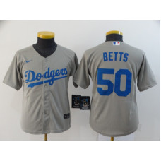 Youth Los Angeles Dodgers #50 Mookie Betts Gray Stitched Cool Base Jersey