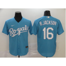 Kansas City Royals #16 Bo Jackson Light Blue Stitched Cool Base Jersey