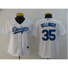 Women's Los Angeles Dodgers #35 Cody Bellinger White Stitched Cool Base Jersey