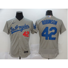 Los Angeles Dodgers #42 Jackie Robinson Gray Stitched Flex Base Jersey