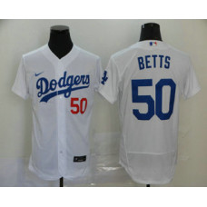 Los Angeles Dodgers #50 Mookie Betts White Stitched Flex Base Jersey