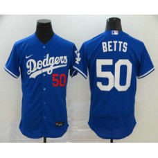 Los Angeles Dodgers #50 Mookie Betts Blue Stitched Flex Base Jersey