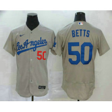 Los Angeles Dodgers #50 Mookie Betts Gray Stitched Flex Base Jersey