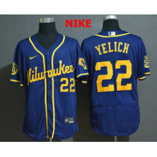 Milwaukee Brewers #22 Christian Yelich Light Blue Stitched Flex Base Jersey
