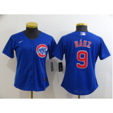 Women's Chicago Cubs #9 Javier Baez Blue Stitched Cool Base Jersey