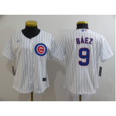 Women's Chicago Cubs #9 Javier Baez White Stitched Cool Base Jersey
