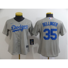 Women's Los Angeles Dodgers #35 Cody Bellinger Gray Stitched Cool Base Jersey