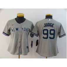 Women's New York Yankees #99 Aaron Judge Gray Stitched Cool Base Jersey
