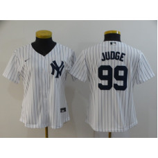 Women's New York Yankees #99 Aaron Judge White Stitched Cool Base Jersey