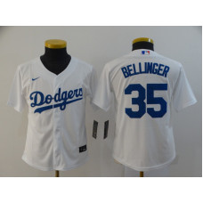 Youth Los Angeles Dodgers #35 Cody Bellinger White Stitched Cool Base Jersey