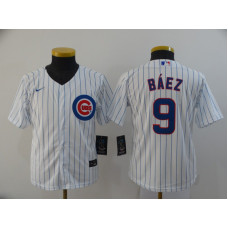 Youth Chicago Cubs #9 Javier Baez White Stitched Cool Base Jersey