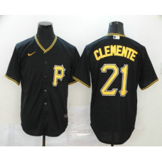 Pittsburgh Pirates #21 Roberto Clemente Black Stitched Cool Base Jersey