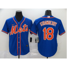 New York Mets #18 Darryl Strawberry Blue Stitched Cool Base Jersey