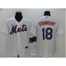 New York Mets #18 Darryl Strawberry White Stitched Cool Base Jersey