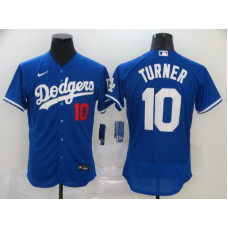 Los Angeles Dodgers #10 Justin Turner Blue Stitched Flex Base Jersey
