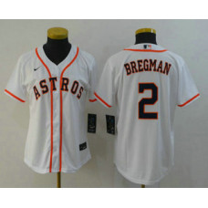 Women's Houston Astros #2 Alex Bregman White Stitched Cool Base Jersey