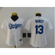 Women's Los Angeles Dodgers #13 Max Muncy White Stitched Cool Base Jersey