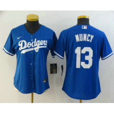 Women's Los Angeles Dodgers #13 Max Muncy Blue Stitched Cool Base Jersey