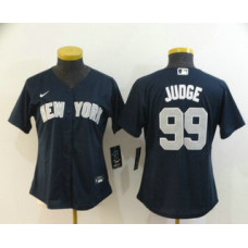 Women's New York Yankees #99 Aaron Judge Navy Blue Stitched Cool Base Jersey