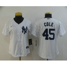 Women's New York Yankees #45 Gerrit Cole White Home Stitched Cool Base Jersey