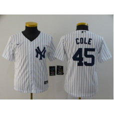 Youth New York Yankees #45 Gerrit Cole White Home Stitched Cool Base Jersey