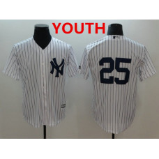 Youth New York Yankees #25 Gleyber Torres White Cool Base Jersey