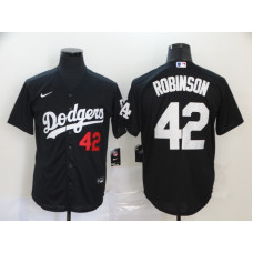 Los Angeles Dodgers #42 Jackie Robinson Black Stitched Cool Base Jersey