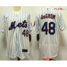 New York Mets #48 Jacob deGrom White Stitched Flex Base Jersey