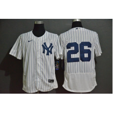 New York Yankees #26 DJ LeMahieu White Home No Name Stitched Flex Base Jersey