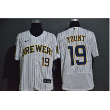 Milwaukee Brewers #19 Robin Yount White Stitched Flex Base Jersey