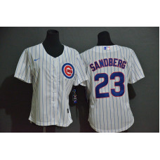 Women's Chicago Cubs #23 Ryne Sandberg White Stitched Cool Base Jersey