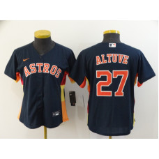 Women's Houston Astros #27 Jose Altuve Navy Blue Stitched Cool Base Jersey