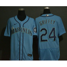 Seattle Mariners #24 Ken Griffey Jr. Blue Stitched Flex Base Jersey