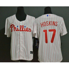 Youth Philadelphia Phillies #17 Rhys Hoskins White Stitched Cool Base Jersey