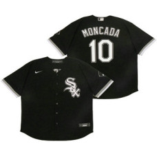 Chicago White Sox #10 Yoan Moncada Black Stitched Cool Base Jersey